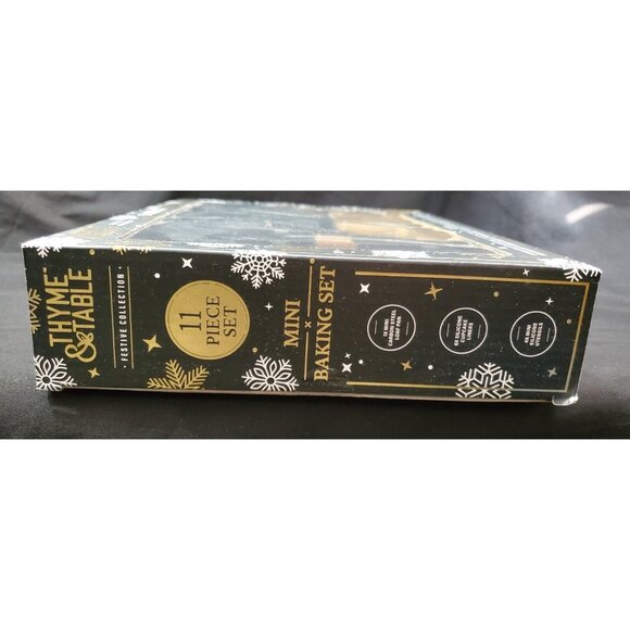 Thyme & Table black gold 11pc MINI BAKING SET loaf pan silicone whisk spatula - Picture 7 of 10